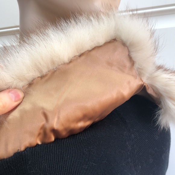 Willi Smith Fur Collar Silk Sweater M - Picture 7 of 14